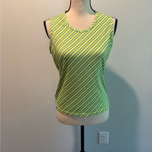 Brooks Tops - Brooks Green Stripe Running Tank Top Women’s size Medium